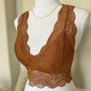 Zenana- Lace Bralette in Camel Brown